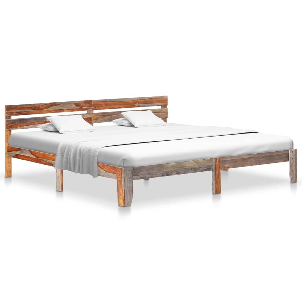 Vetonek Estructura de cama sin colchón madera maciza 200x200 cm