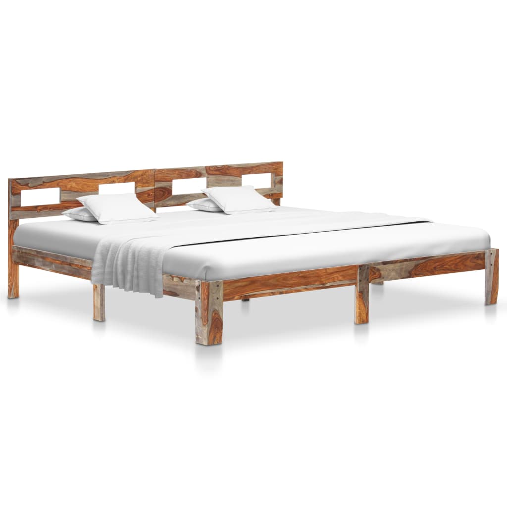 Vetonek Estructura de cama sin colchón madera maciza 200x200 cm