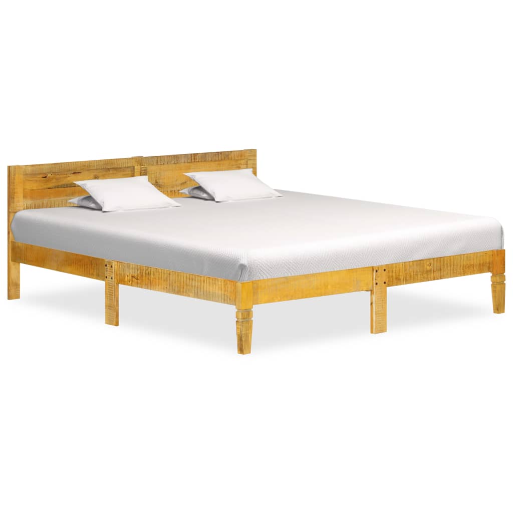 Vetonek Estructura de cama sin colchón madera maciza de mango 140 cm