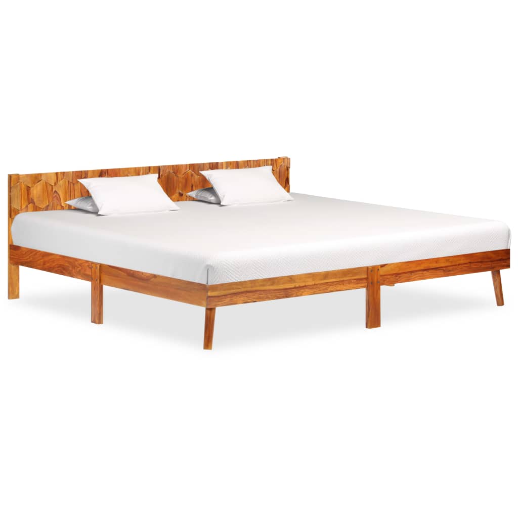 Vetonek Estructura de cama sin colchón madera maciza 200x200 cm