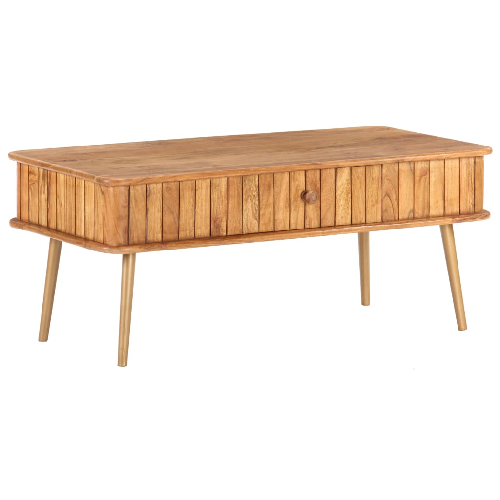 Vetonek Mesa de centro madera maciza de acacia 100x50x40 cm