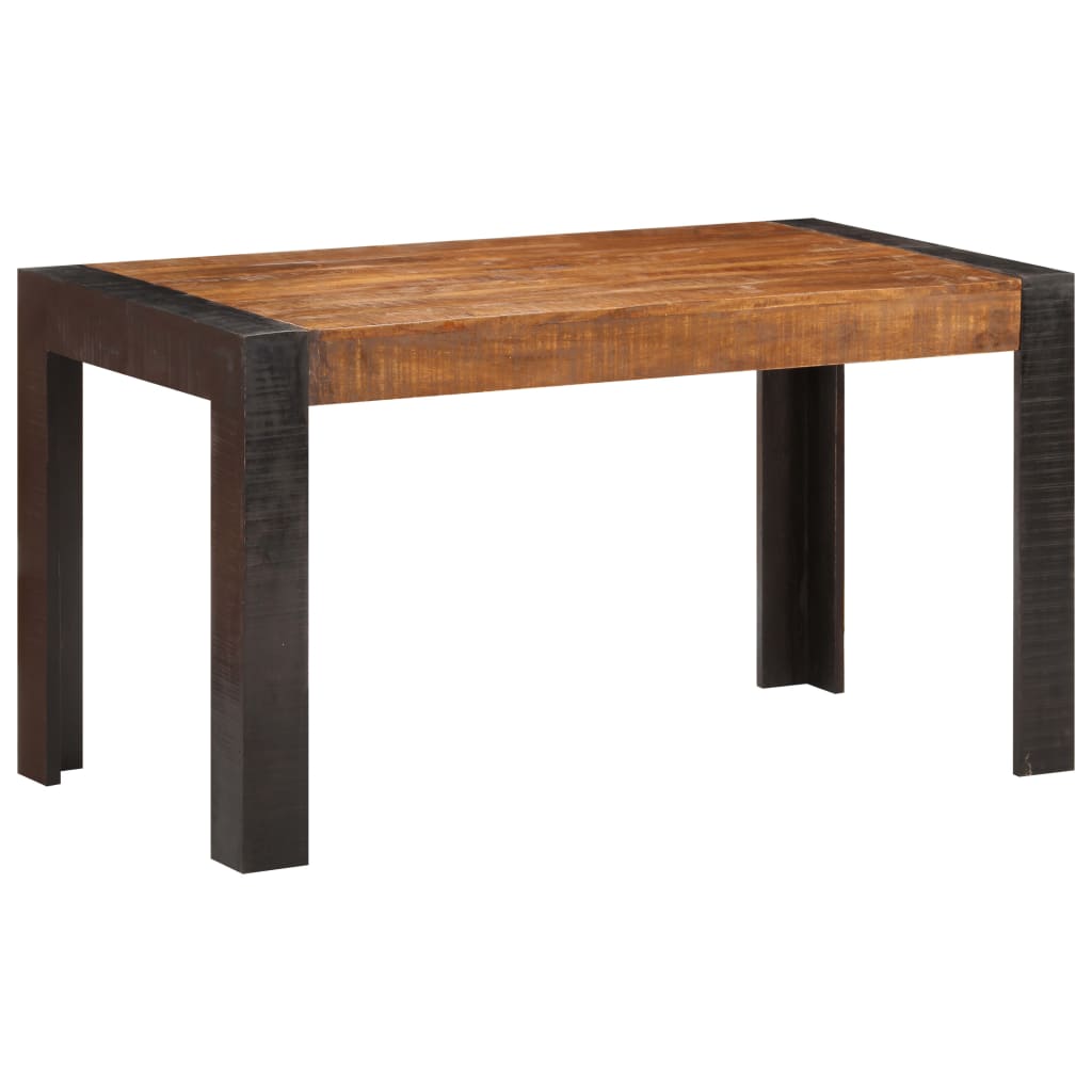 Vetonek Mesa de comedor de madera maciza de mango rugosa 140x70x76 cm