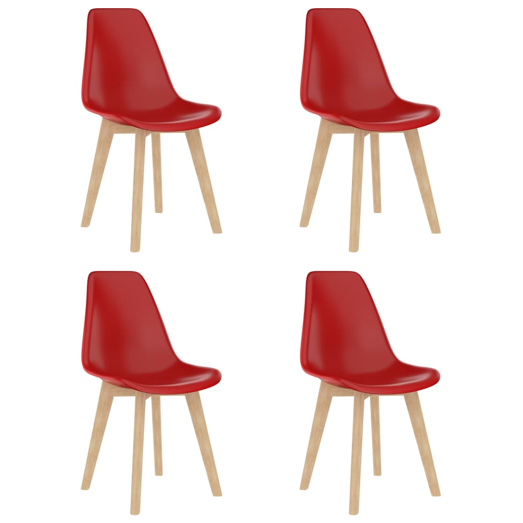 Vetonek Sillas de comedor 4 unidades plástico rojo