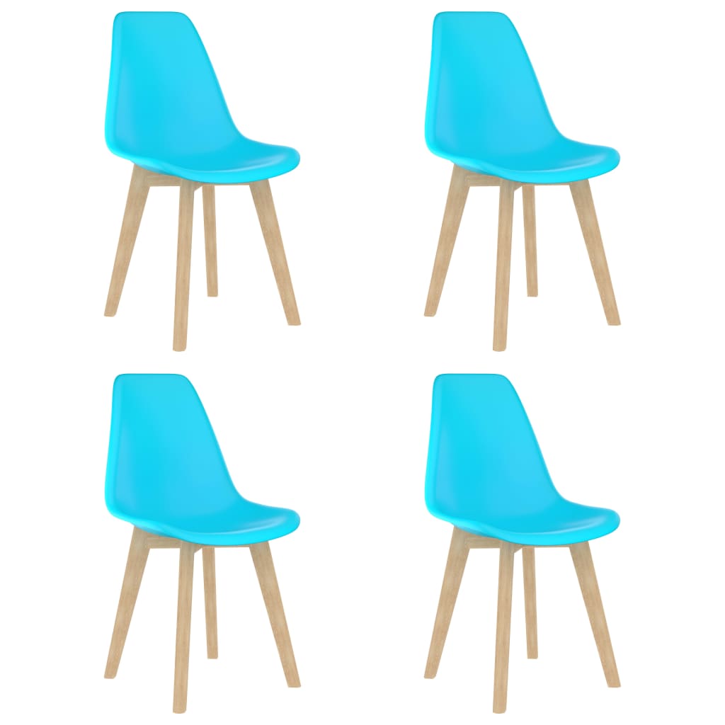 Vetonek Sillas de comedor 4 unidades plástico azul 