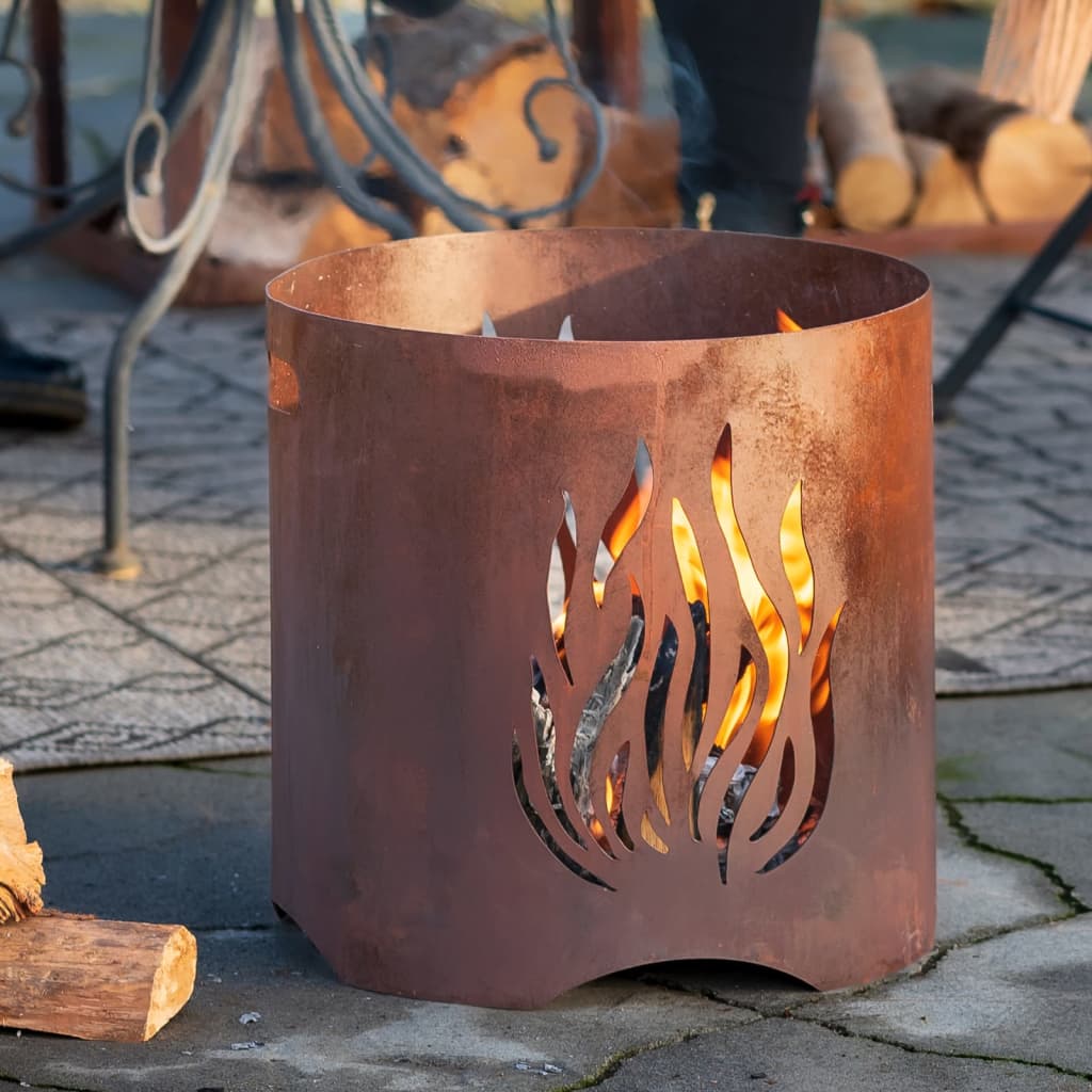 RedFire Chimenea de jardín hecha a mano Kiruna acero color óxido