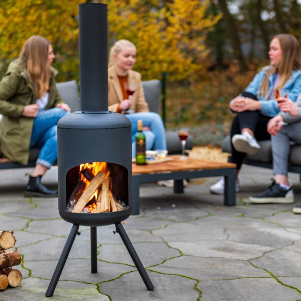 RedFire Chimenea de jardín Fuego pequeña negra 