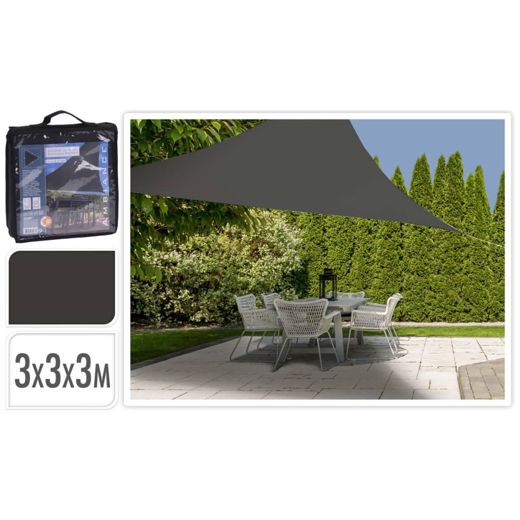 ProGarden Toldo de tela triangular gris oscuro 3x3x3 m