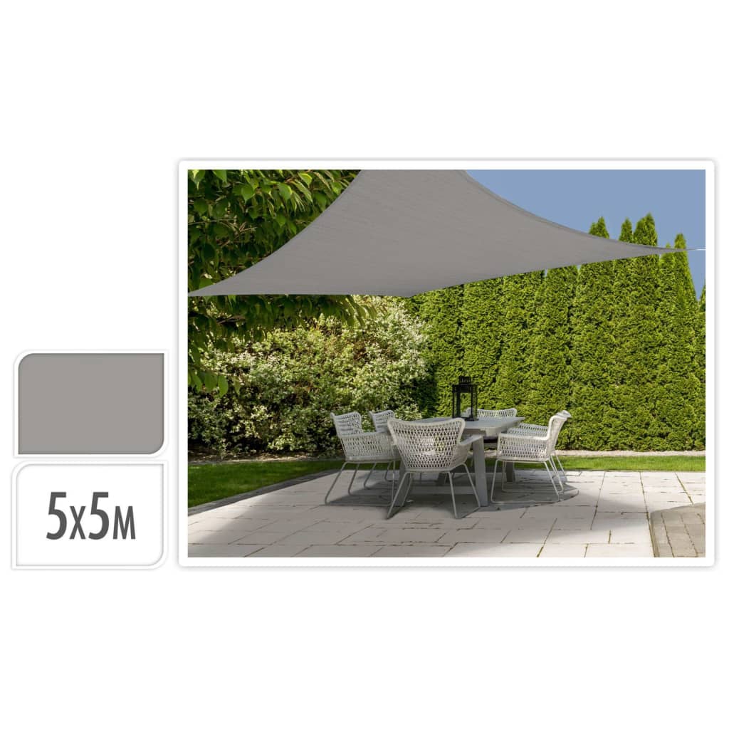 ProGarden Toldo de tela cuadrado gris 5x5 m