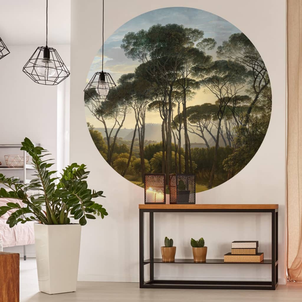 Vetonek Papel pintado de pared redondo Umbrella Pines in Italy 142,5cm