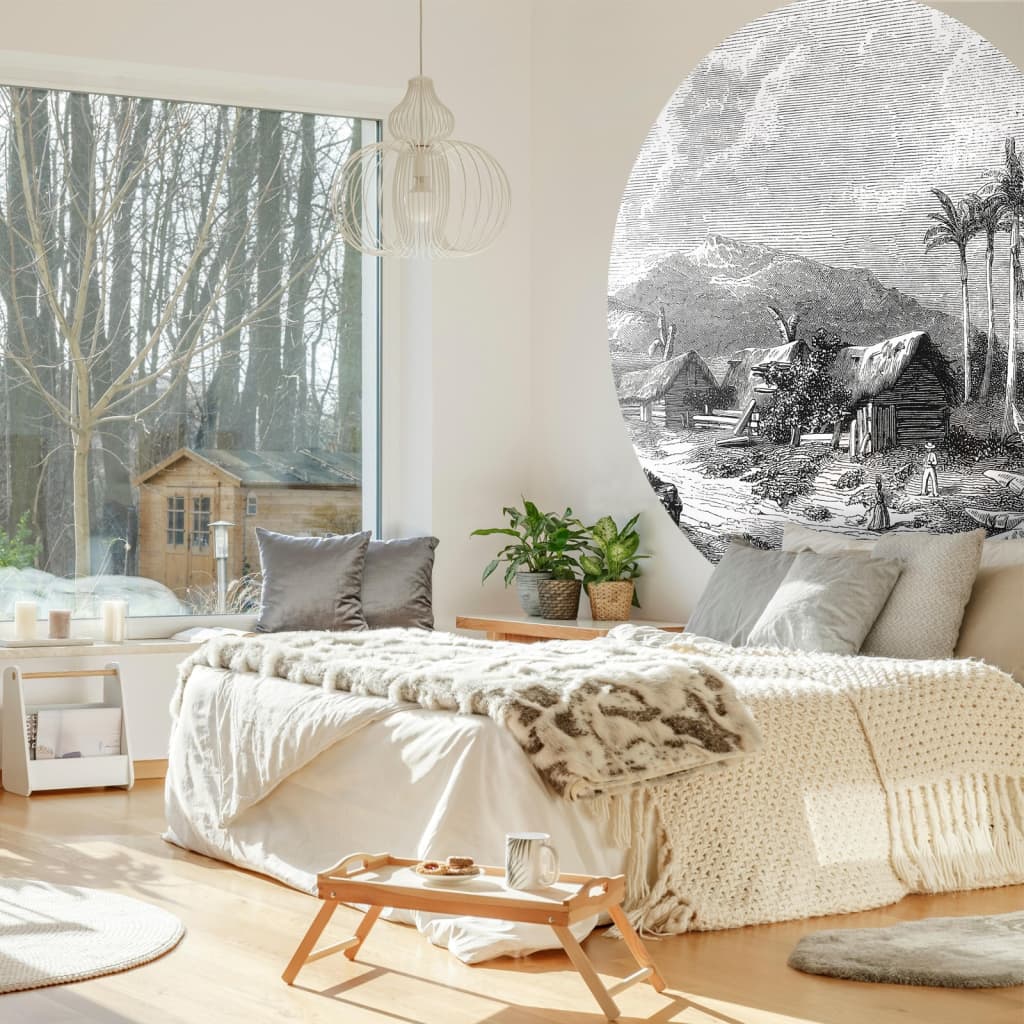 WallArt Círculo de papel pintado Landscape of Guadeloupe 190 cm WallArt