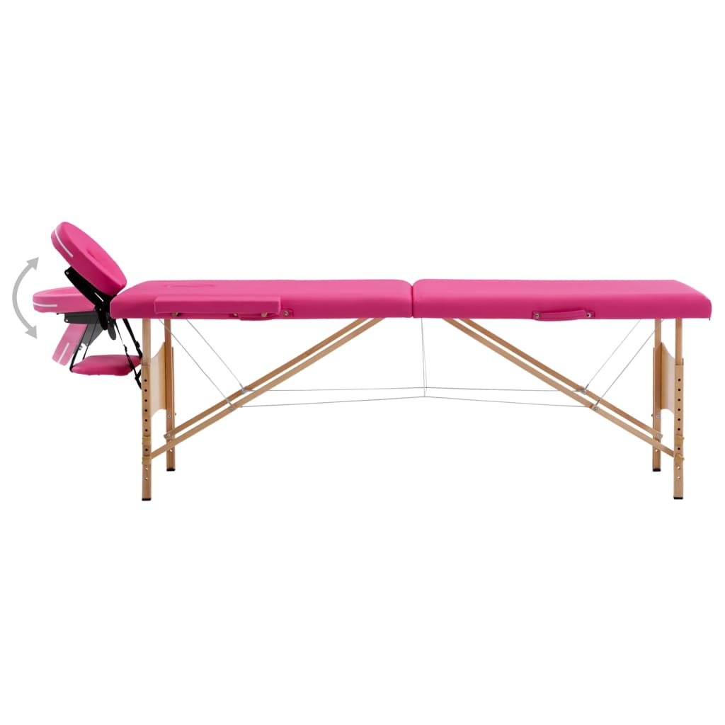 Massatge plegable Estrella 2 zones de fusta rosa