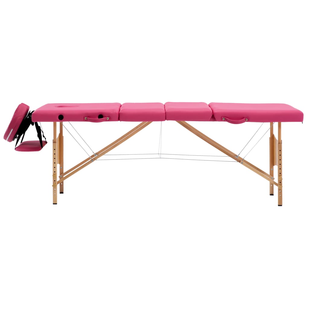 Massatge plegable Estrella 4 zones de fusta rosa