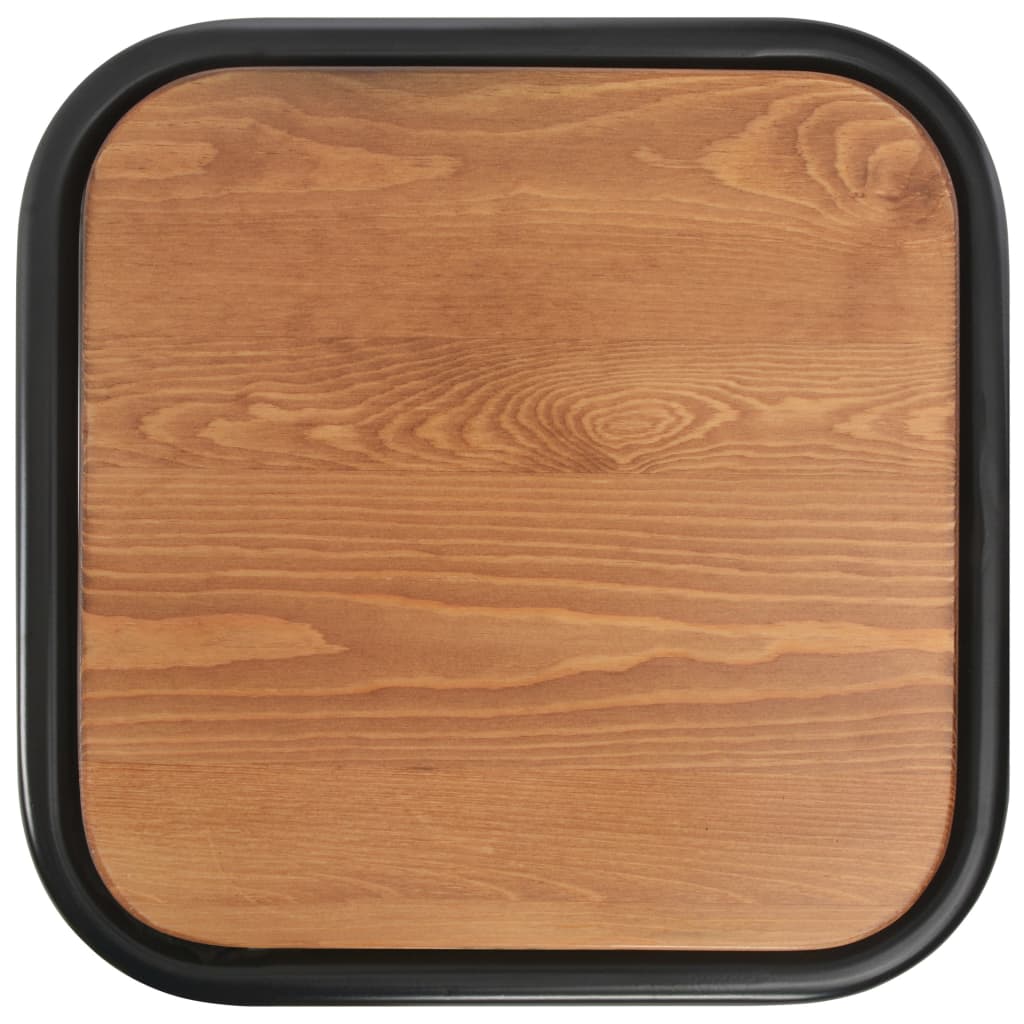 Taburetes de cocina 4 uds madera maciza de pino y acero negro vidaXL