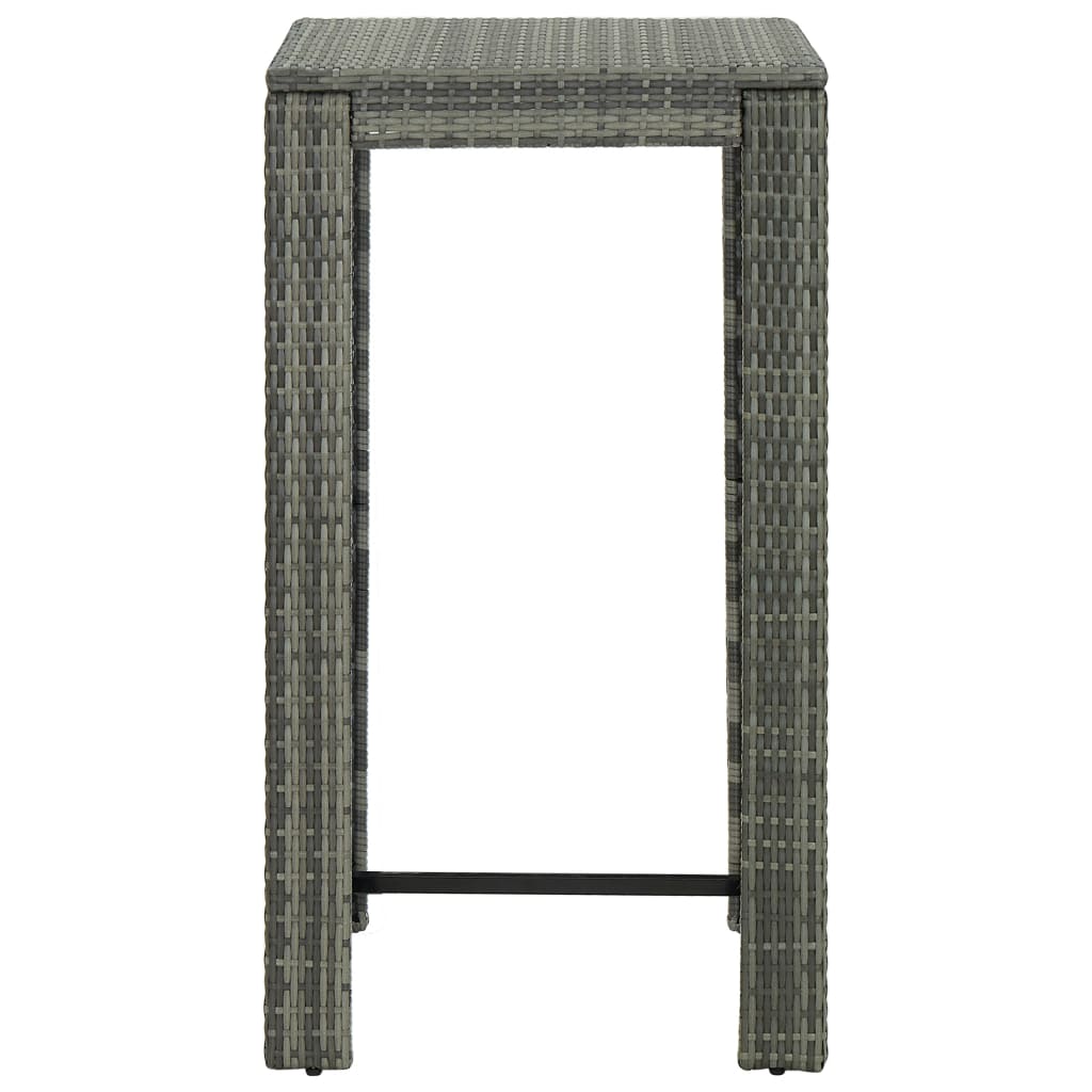 Mesa alta para jardín ratán sintético gris 60,5x60,5x110,5 cm vidaXL