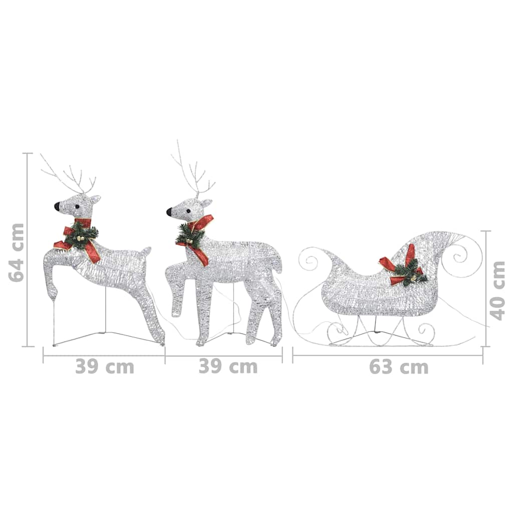 Smooth and reindeer Garden Christmas Decoration 60 Silver LEDs