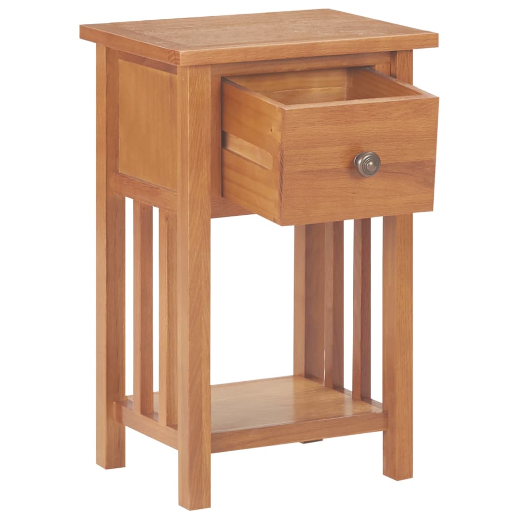 Mesa revistero con cajón madera maciza de roble 35x27x55 cm - Vetonek