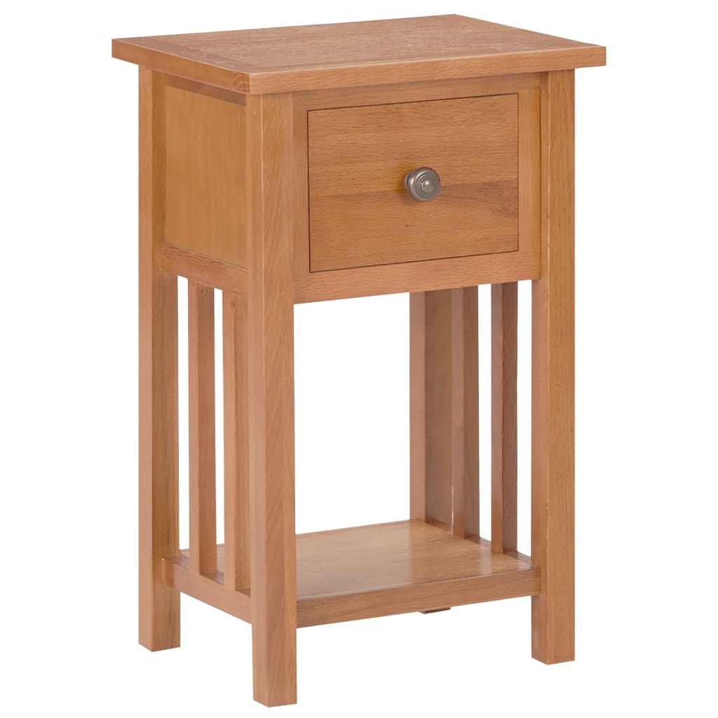 Vetonek Mesa revistero con cajón madera maciza de roble 35x27x55 cm