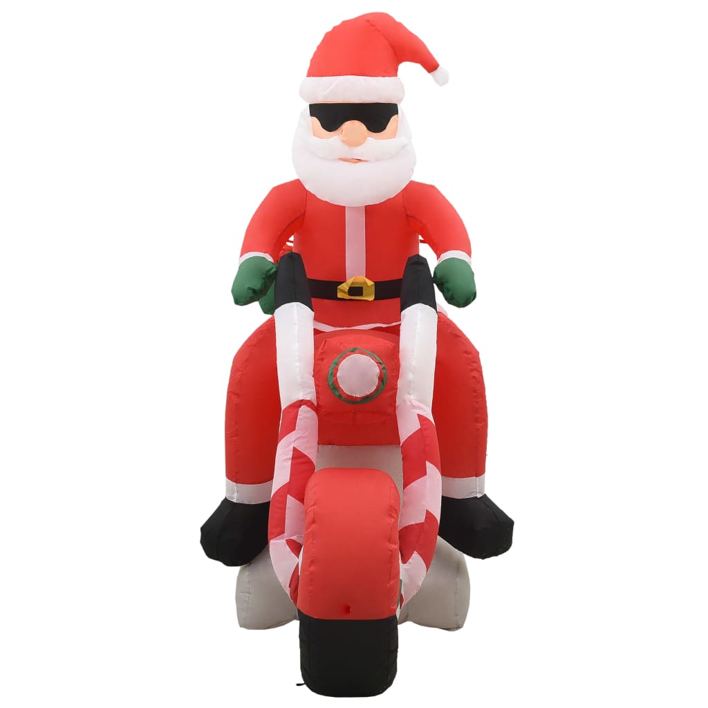 Papá Noel inflable navideño en moto LED IP44 160 cm V04