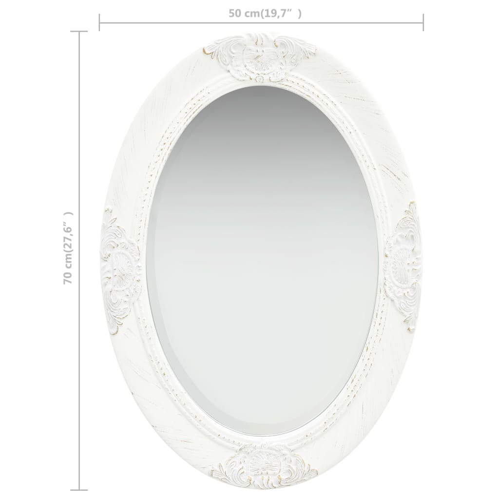 BARROCO WHITE WALL MIRROR 50X70 CM