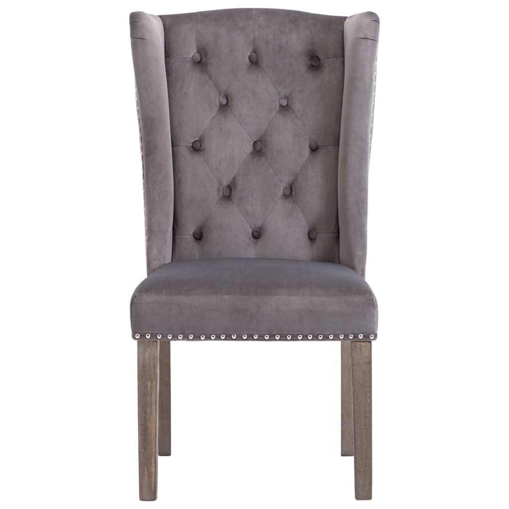 Gray velvet dining chair