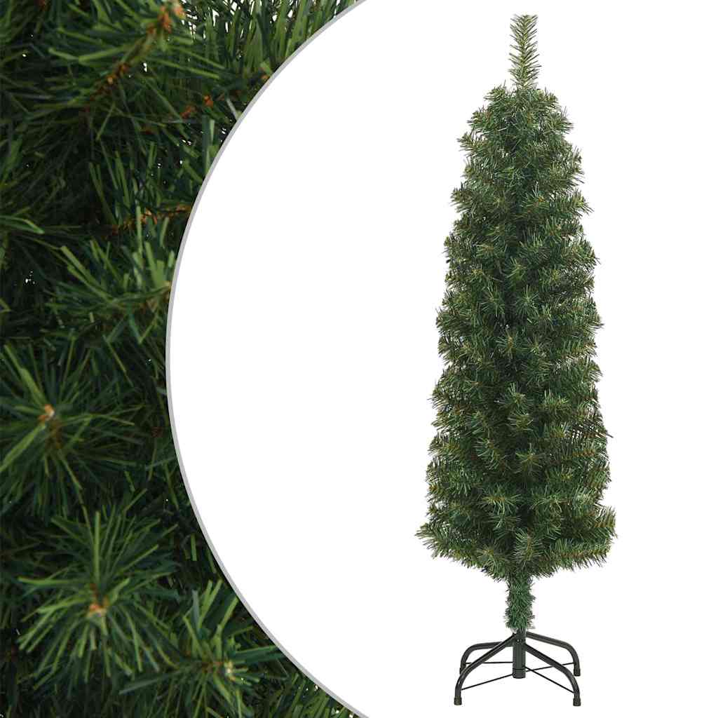 Árbol de navidad artificial delgado y soporte pvc verde 150 cm v1485 Vetonek