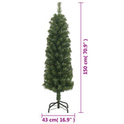 Árbol de navidad artificial delgado y soporte pvc verde 150 cm v1485 Vetonek