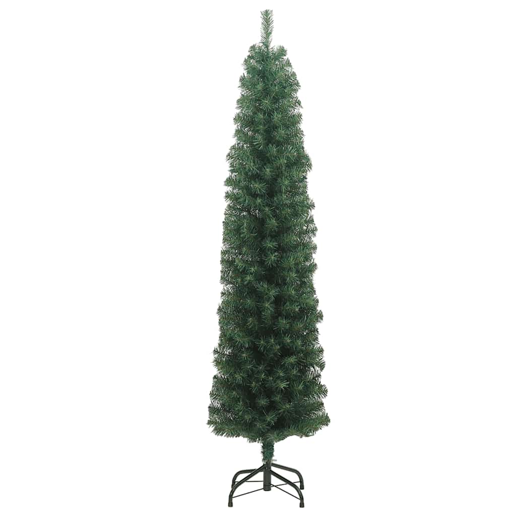 Árbol de navidad artificial delgado y soporte pvc verde 240 cm v1515 - Vetonek