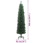 Árbol de navidad artificial delgado y soporte pvc verde 240 cm v1515 - Vetonek