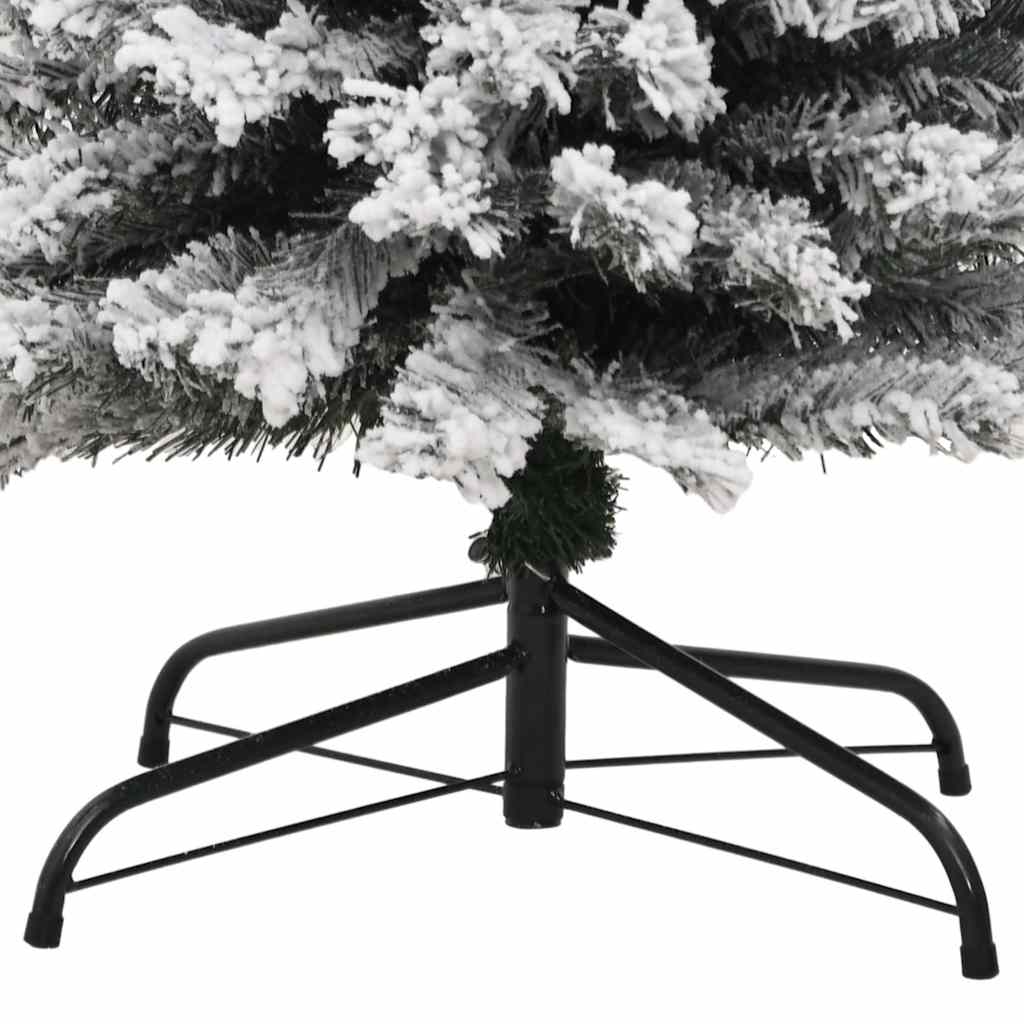 Árbol de navidad artificial delgado verde con nieve pvc 240 cm v1553 Vetonek