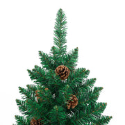 Árbol de navidad delgado madera auténtica y piñas pvc 210 cm v1584 - Vetonek
