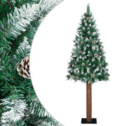 Árbol de navidad delgado madera auténtica y piñas pvc 210 cm v1614 Vetonek