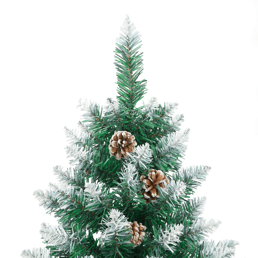 Árbol de navidad delgado madera auténtica y piñas pvc 210 cm v1614 - Vetonek
