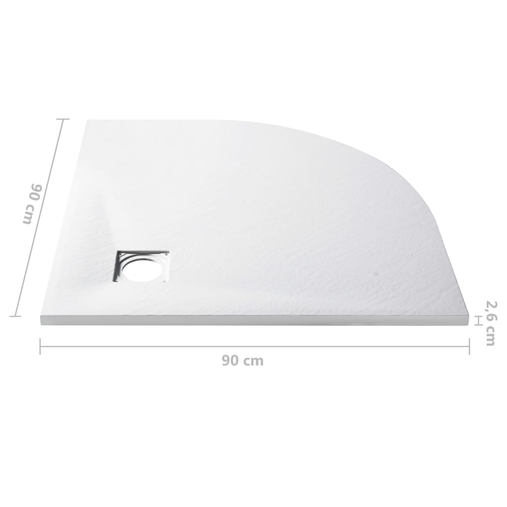 Plato de ducha SMC blanco 90x90 cm vidaXL