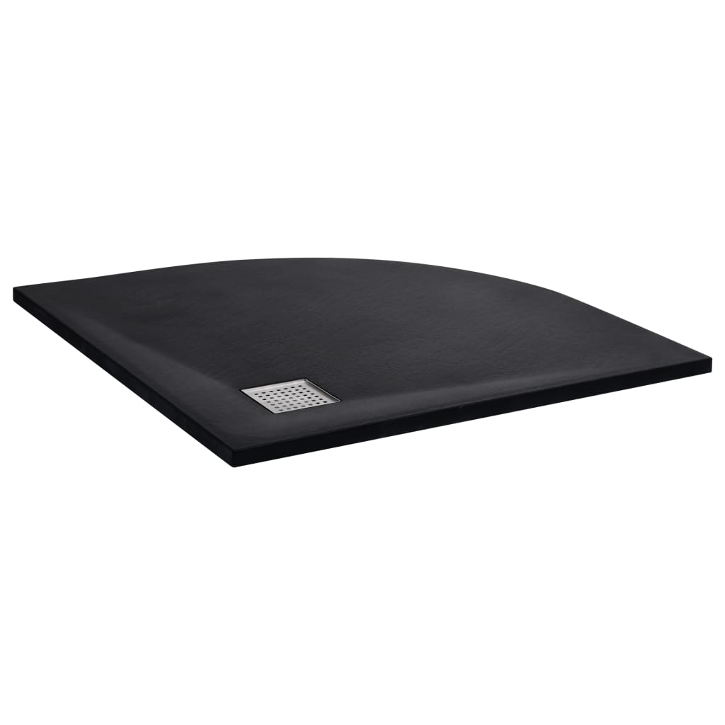 Plato de ducha SMC negro 90x90 cm vidaXL