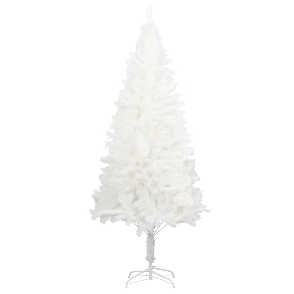 Árbol artificial de Navidad con hojas realistas blanco 180 cm