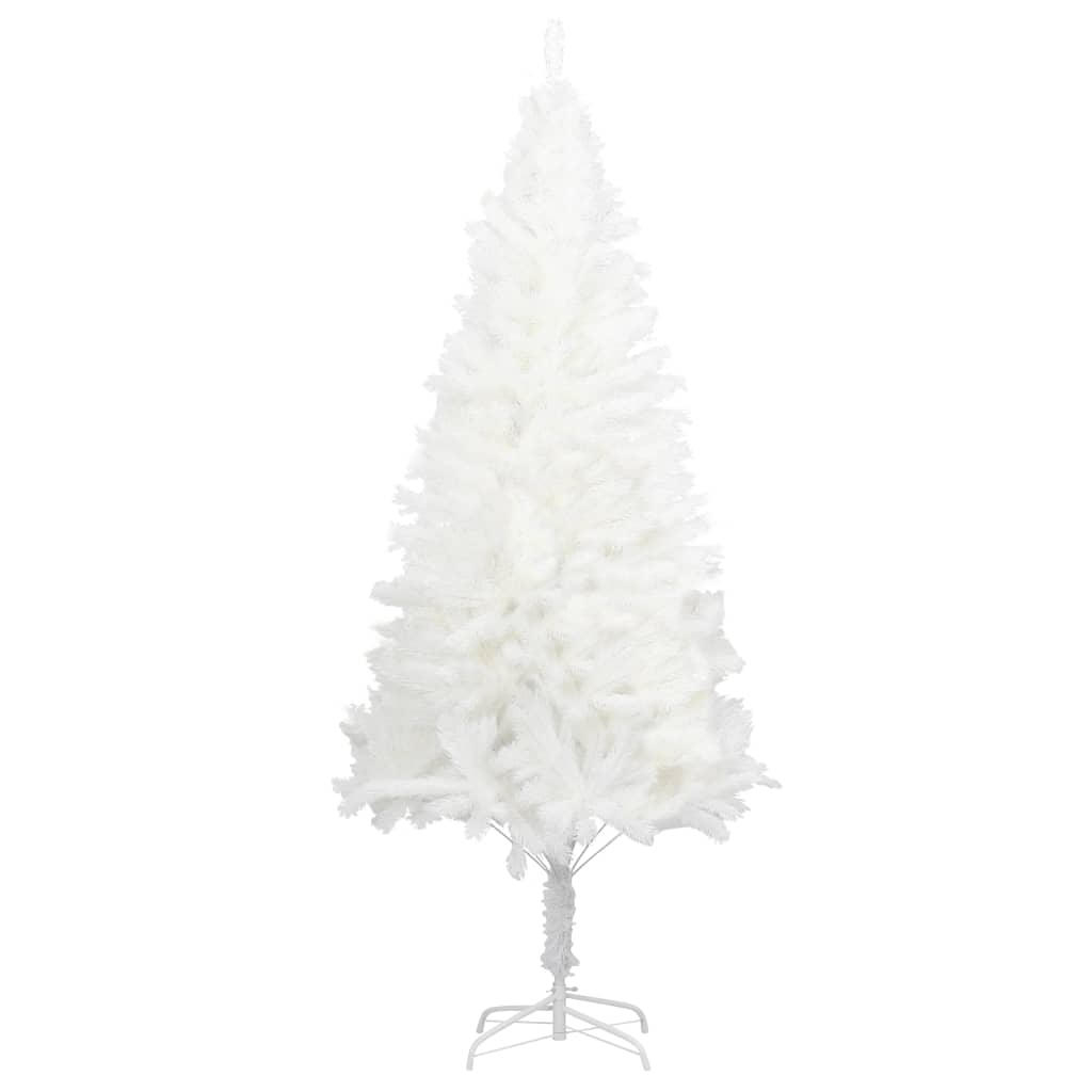 Árbol artificial de Navidad con hojas realistas blanco 240 cm