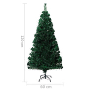 Árbol de Navidad artificial y soporte verde fibra óptica 120 cm V5018 Vetonek