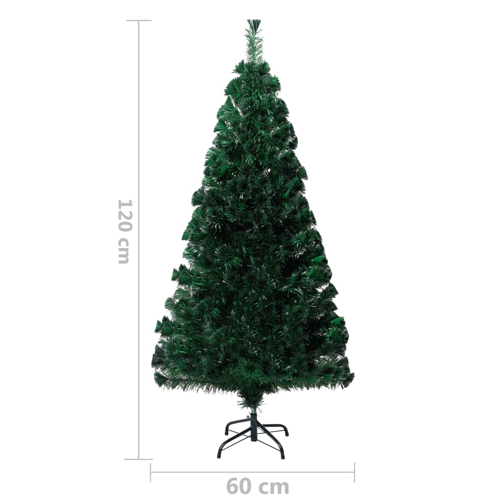Árbol de Navidad artificial y soporte verde fibra óptica 120 cm V5018 Vetonek