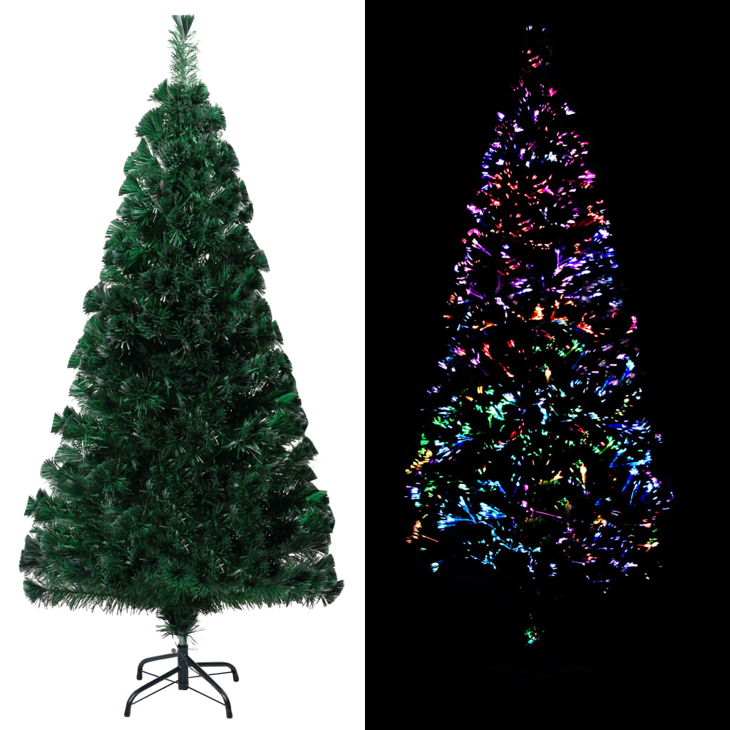Árbol de Navidad artificial y soporte verde fibra óptica 120 cm V5018 Vetonek