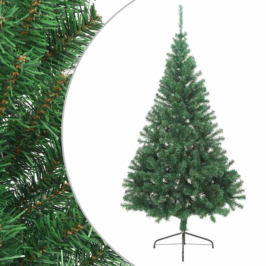 Vetonek Medio árbol de Navidad artificial con soporte PVC verde 180 cm