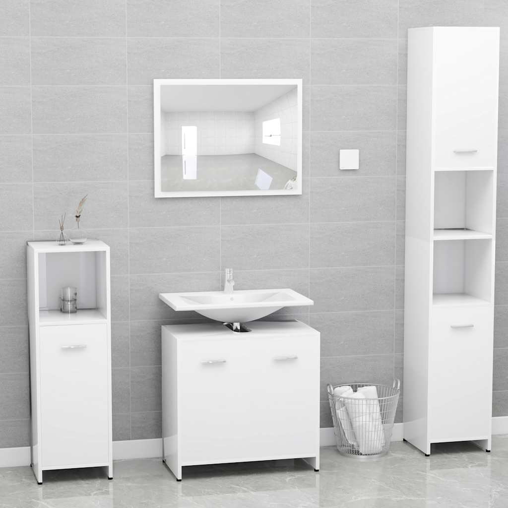 Conjunto de muebles de baño madera contrachapada blanco v5537 Vetonek