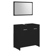 Vetonek Conjunto de muebles de baño madera contrachapada negro