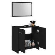 Conjunto de muebles de baño madera contrachapada negro v5544 - Vetonek