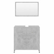 Conjunto de muebles de baño madera gris hormigón - Vetonek
