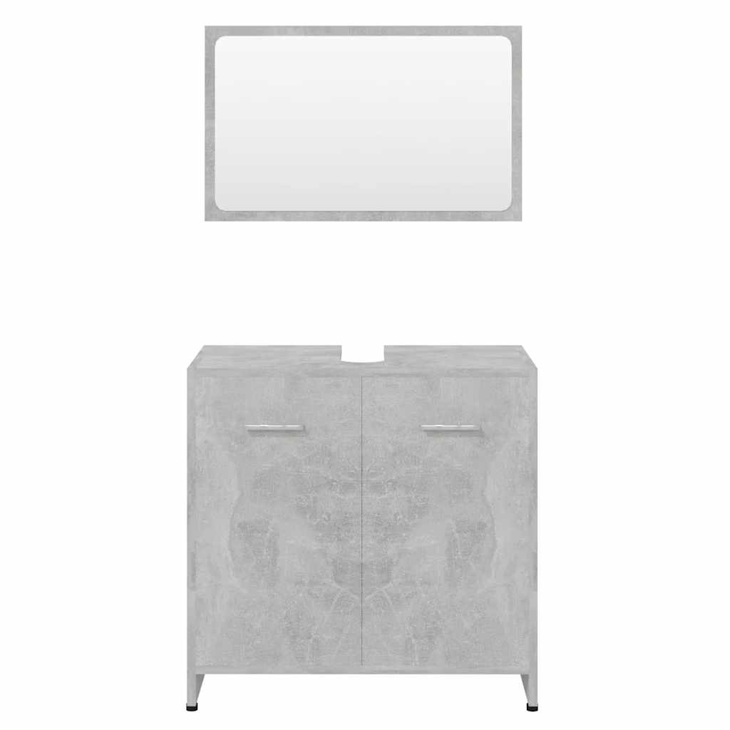 Conjunto de muebles de baño madera gris hormigón - Vetonek