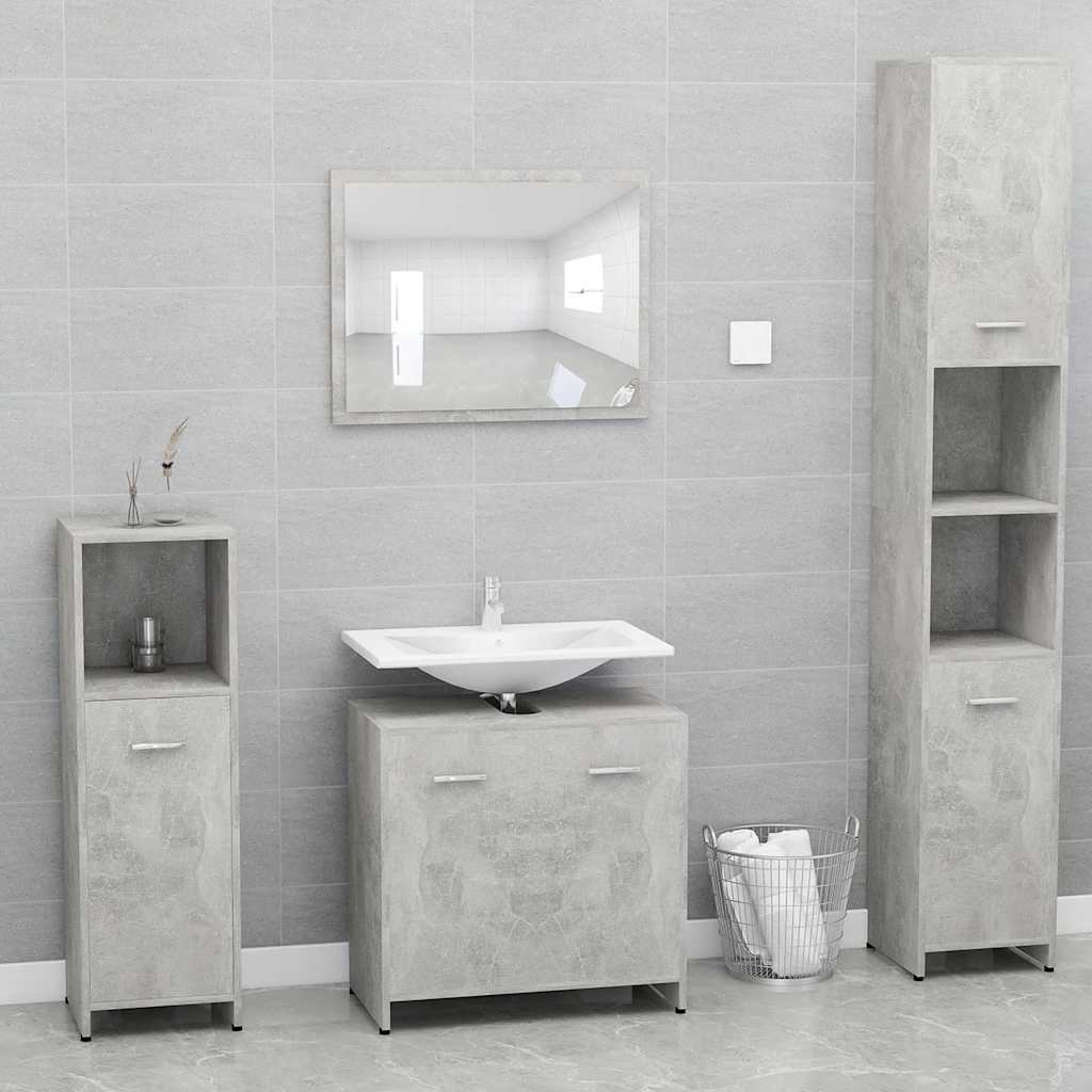 Conjunto de muebles de baño madera contrachapada gris hormigón v5575 Vetonek