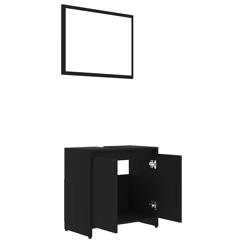 Conjunto de muebles de baño madera contrachapada negro v5995 - Vetonek