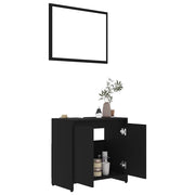 Conjunto de muebles de baño madera contrachapada negro v5995 - Vetonek
