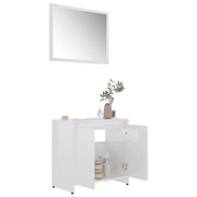 Conjunto de muebles de baño madera blanco brillo - Vetonek