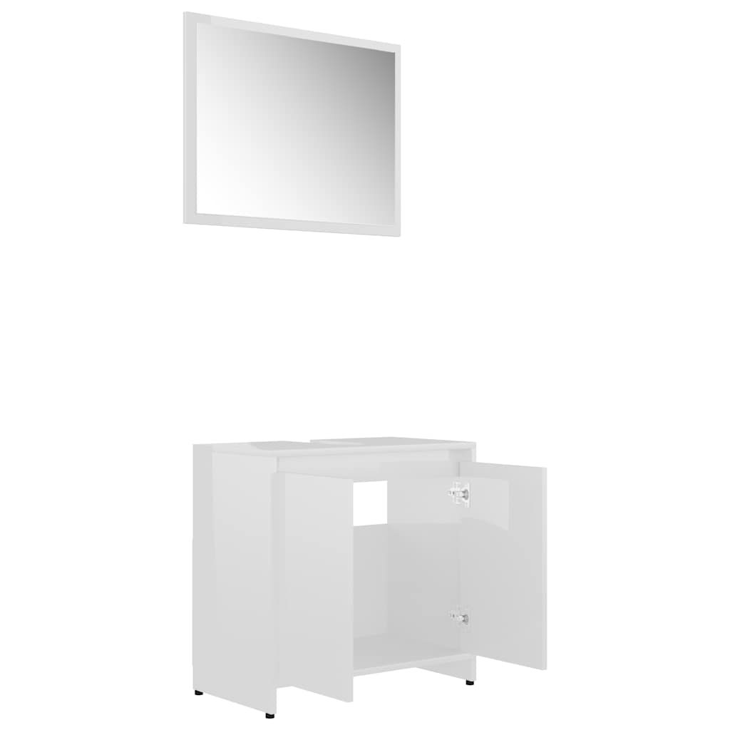 Conjunto de muebles de baño madera blanco brillo - Vetonek